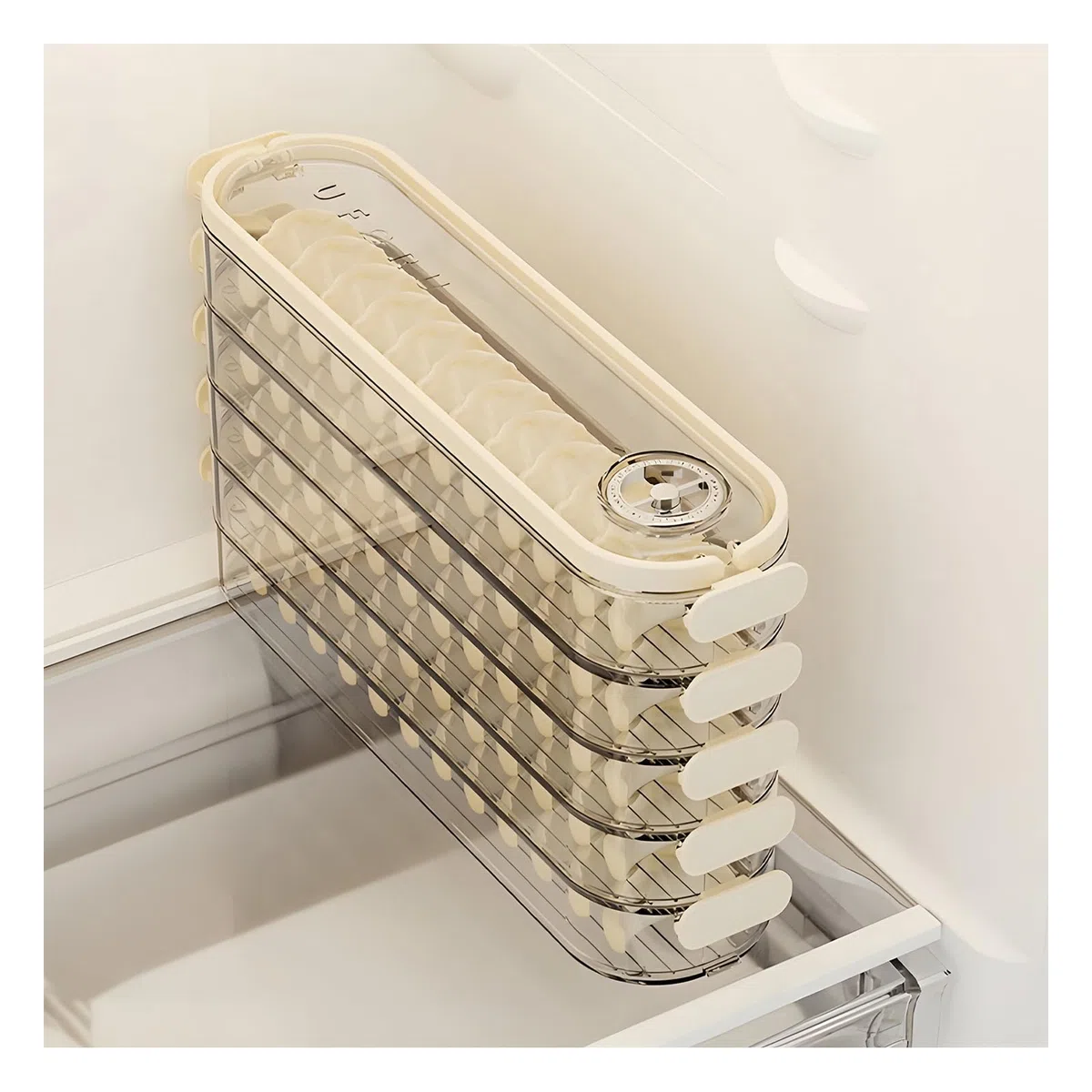 Cajas de almacenamiento para nevera con tapas, caja de albóndigas, organizador de refrigerador, almacenamiento apilable con tapas, contenedor portátil de almacenamiento de alimentos de congelación