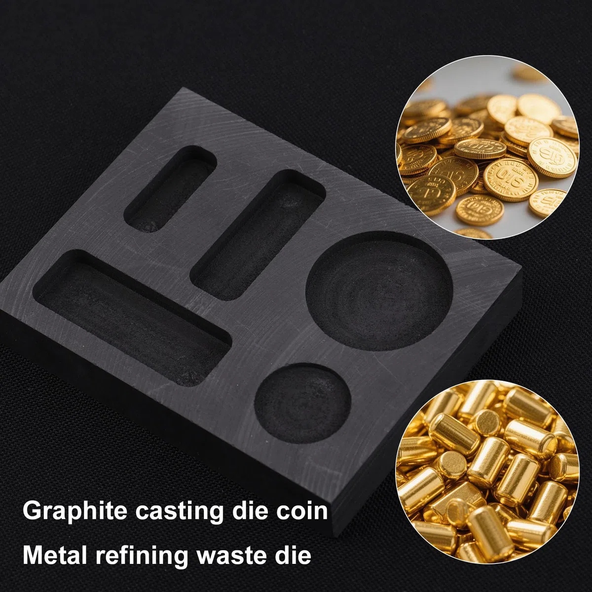 2uds Moldes Lingotes Grafito 5-en-1, Mini Moldes Fundición Metal para Fundir & Refinar Plata Latón Zinc Aluminio Oro Cobre DIY Fabricación Joyas & Suministros Trabajo Metal