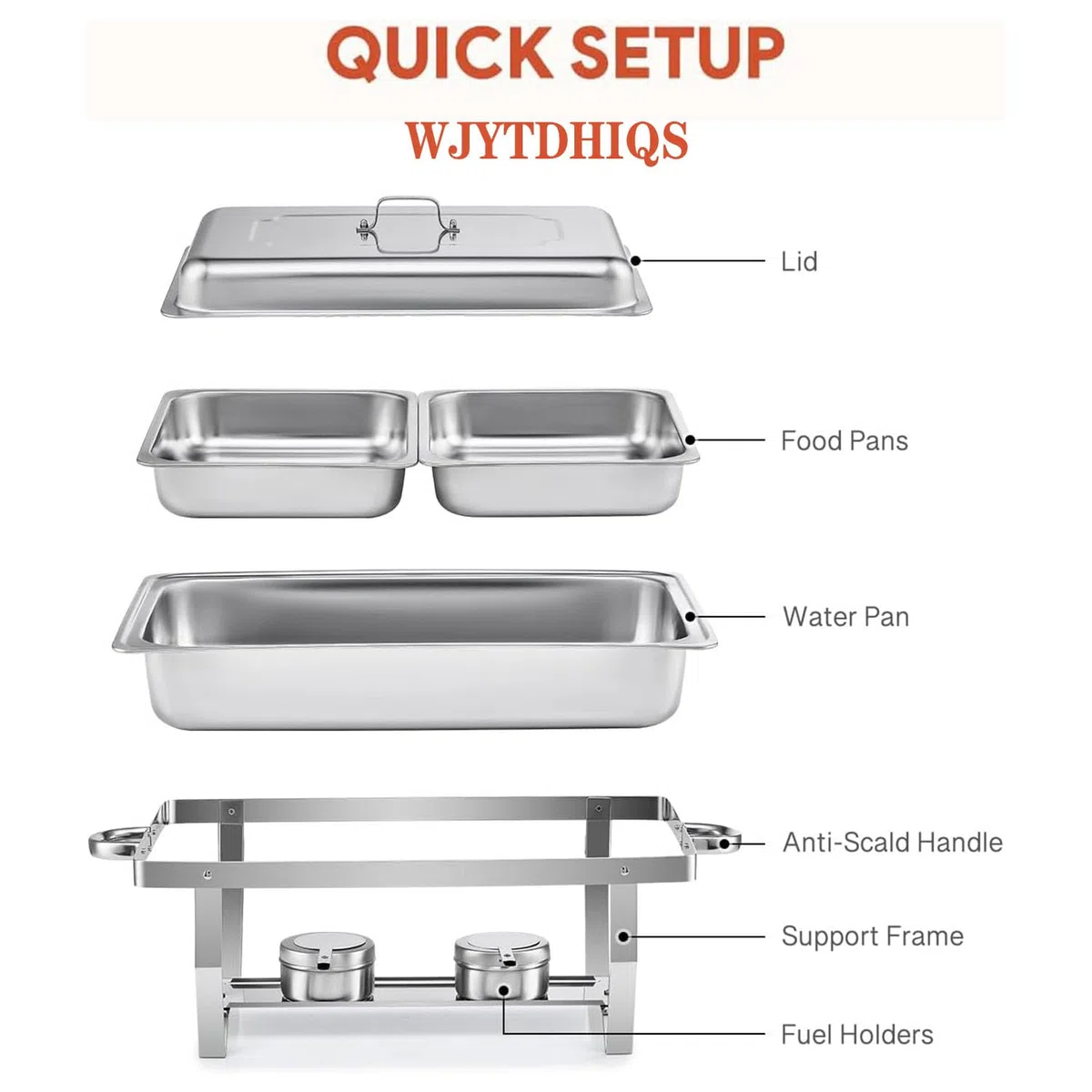 Juego de 2 Calentadores de Comida para Buffet, Chafing Dish, Calentador de Buffet de Acero Inoxidable, para Fiestas, Catering, Banquetes, para Catering, Eventos y Fiestas