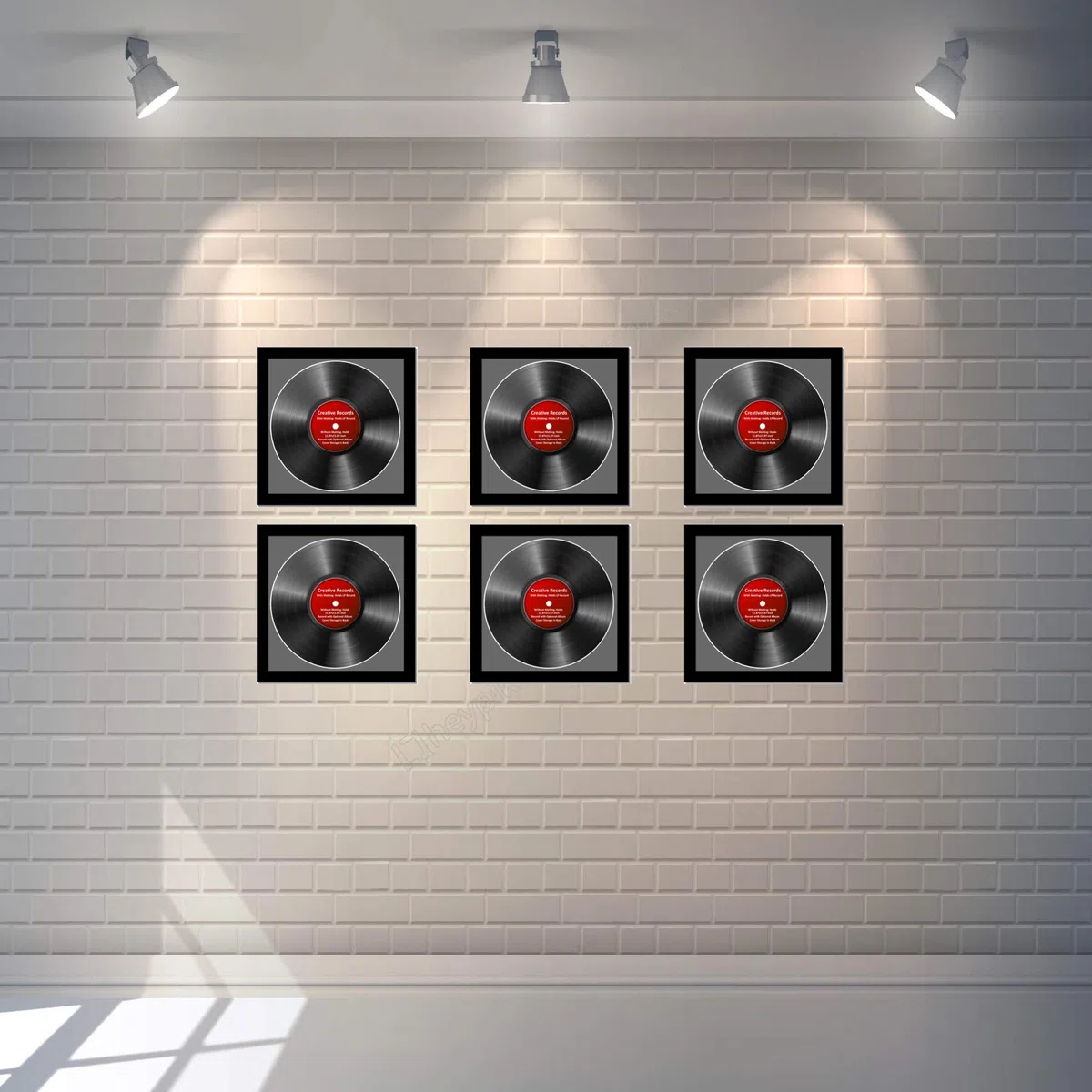 CreativePF LP - Marco para Discos de Vinilo con Cristal y Colgador de Pared