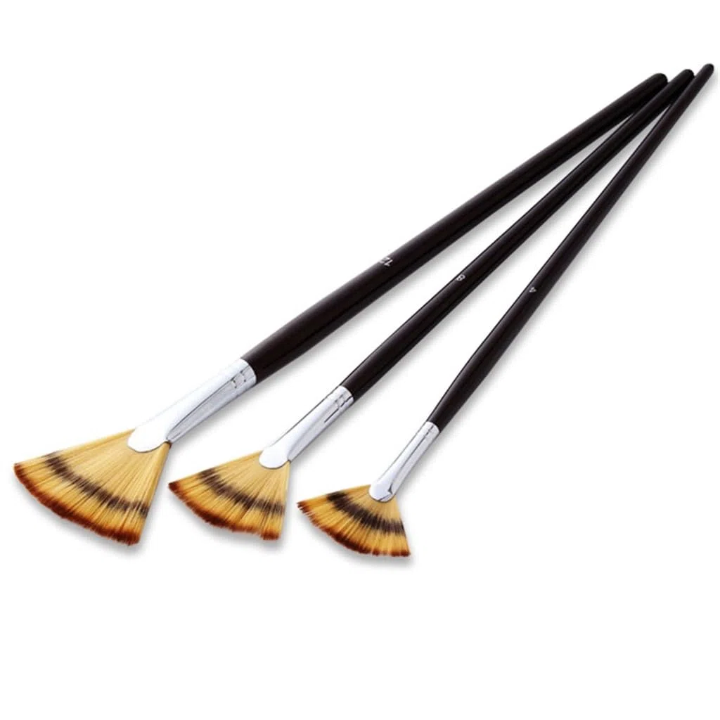 Pincel Festoneado de Pelo de Nailon Pincel de Acuarela para Pastel Juego de Pinceles para óleo Madera,