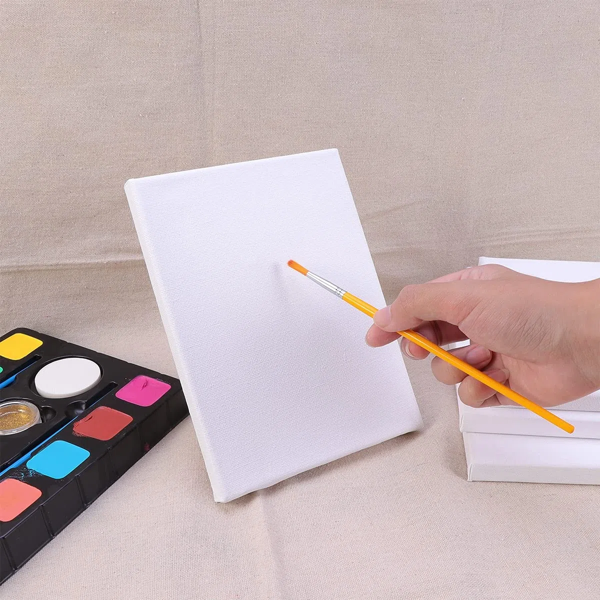 lienzos 1 0PCS Pintura al óleo Lienzo Pintura de Madera Marco algodón Blanco Estirado Lienzo Marco Dibujo Pintura Bricolaje Artista estirado Lienzo