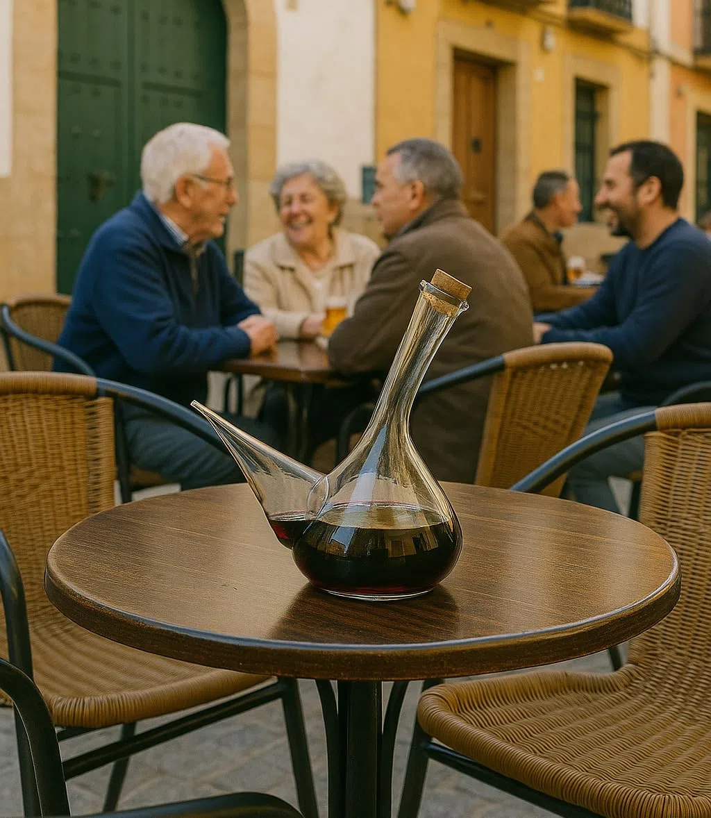 Porron de Vidrio Artesano. Porrón de Vino de Cristal 1000 ml. Decantador vino Barral. dispensador vino, aceite y cerveza 1l. Fabricado en España. Fabricado a Mano. Vidrio 100% Reciclado. (1000ML)