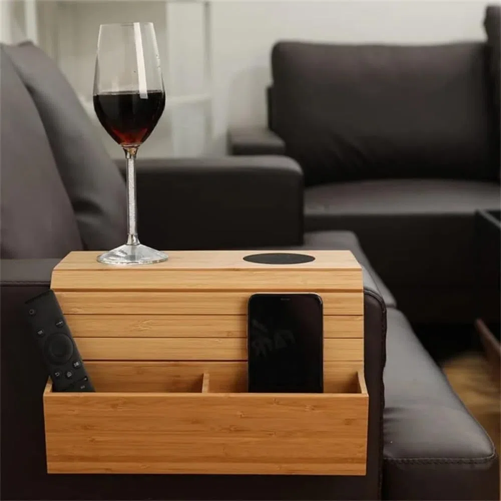 Bandeja Para Reposabrazos De Sofá, Mesa Plegable De Madera, Ecológica, Portavasos, Mesa Con Reposabrazos Para Bebidas Y Refrigerios.