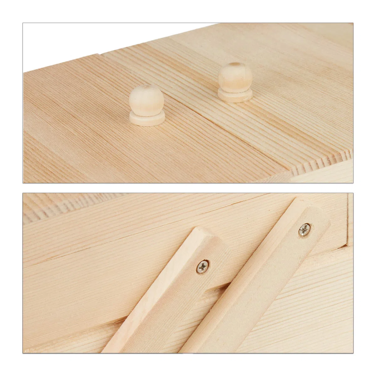 Relaxdays Costurero de Madera, Cinco Compartimentos, Vacío, con Asas, 12 x 26 x 15,5 cm, Marrón