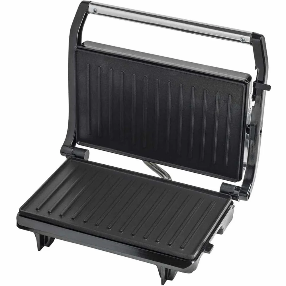 Bestron Parrilla Sandwichera Panini con Revestimiento Antiadherente, 700 W, Negro