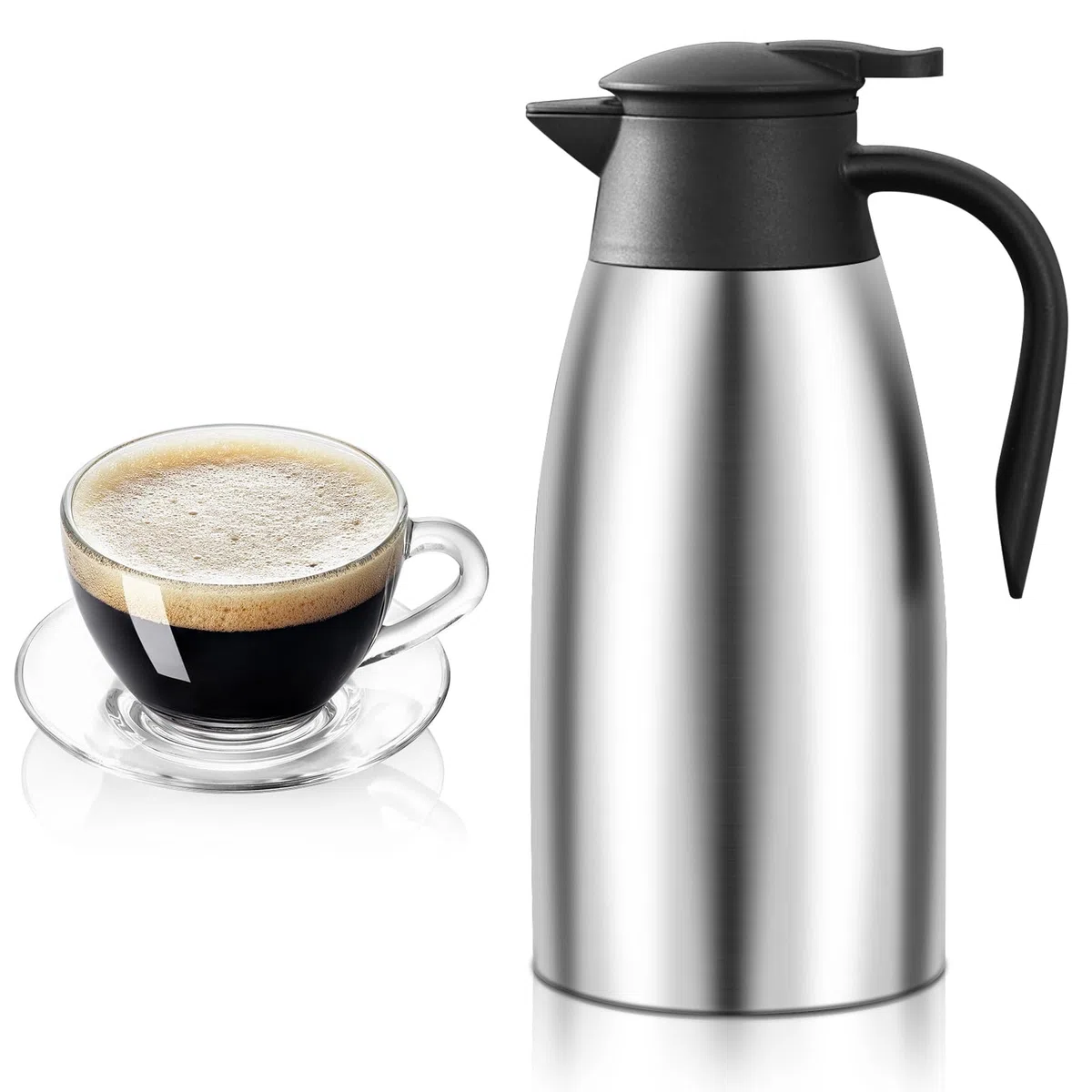 2 Litros Jarra Termica, Jarra Termo, Jarra Cafe, Hervidores Al Vacío Aislados, Se Mantiene Caliente Durante 24 Horas Para Hervidores, Teteras Y Cafeteras Para Mantener Bebidas Calientes