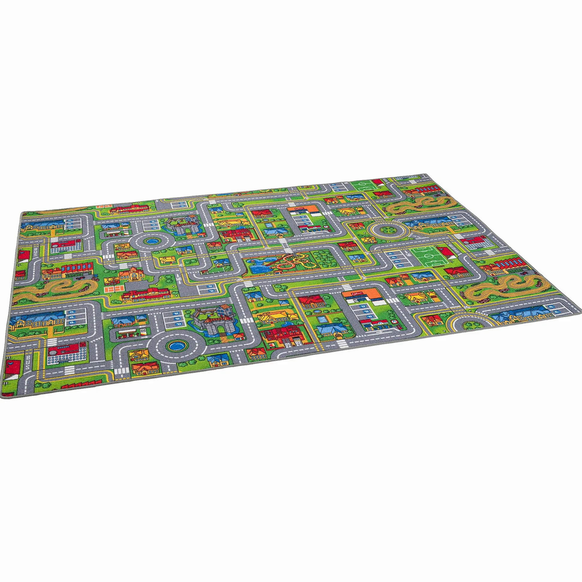 Snapstyle Alfombra Infantil Carretera Adventure Land Colorido – Alfombra de Juego Ciudad, fácil de cuidar