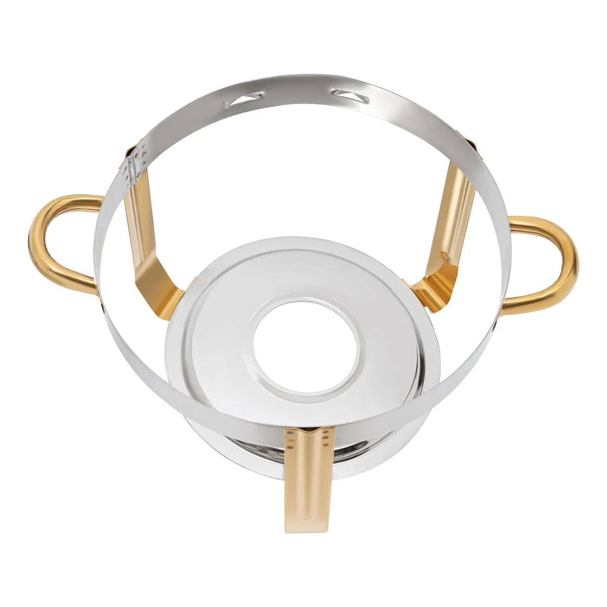Chafing Dish Buffet Set de recipientes de 5 L, redondo, calentador de alimentos de acero inoxidable con almacenamiento de la tapa, para reuniones familiares, fiestas (dorado)