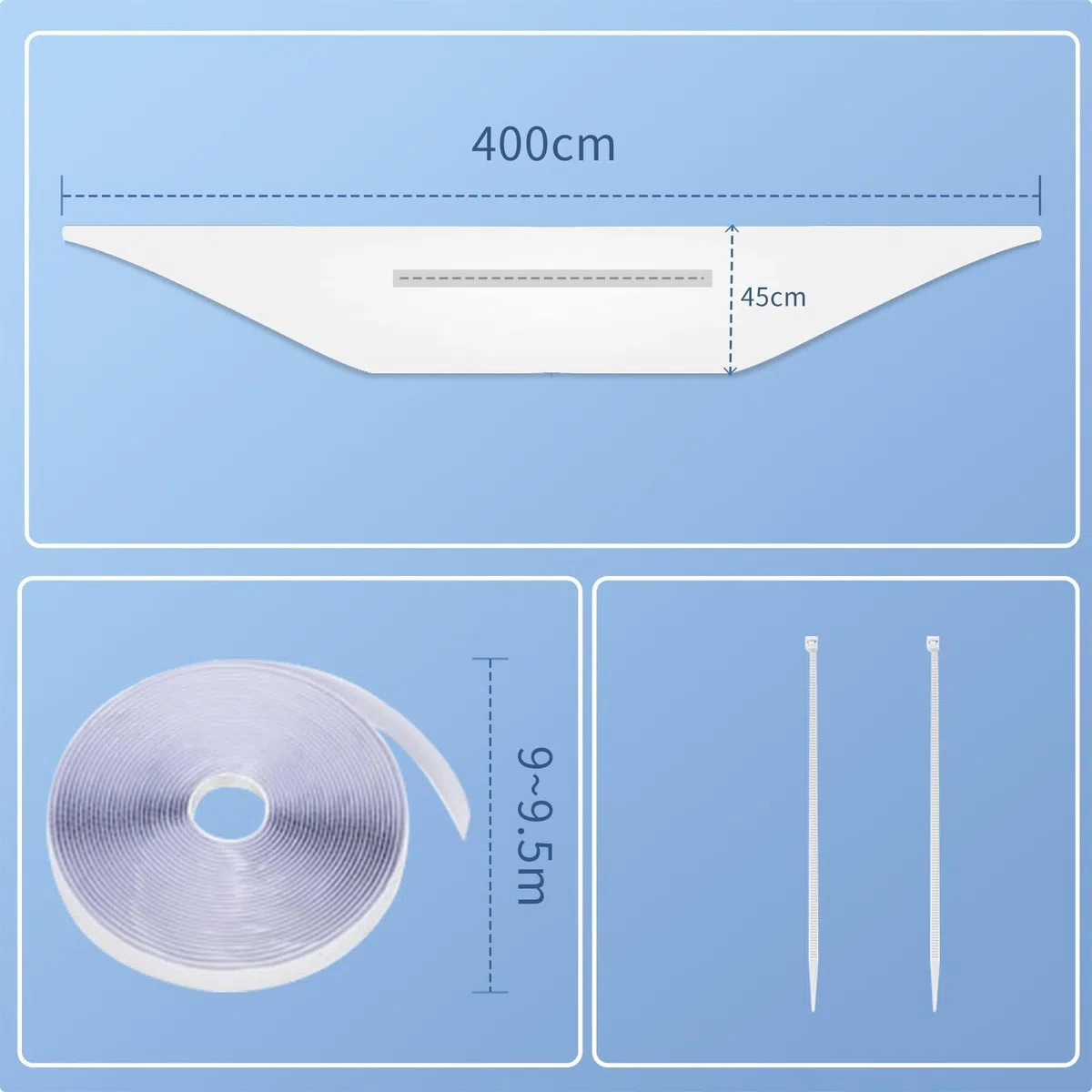 Sello de Ventana para Aire Acondicionado Portátil (400cm), Kit Universal Aislante con Cremallera Doble, Fácil de Instalar Sin Taladrar