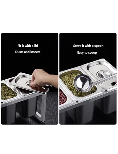 Dispensador de condimentos con soporte integrado para cocina, restaurante y bar, almacenamiento de salsas y especias