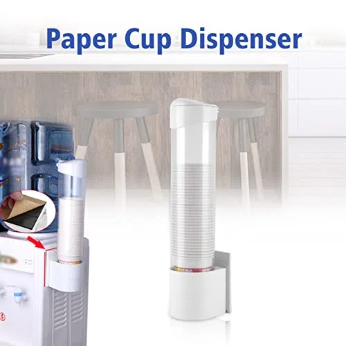 Dispensador de Almacenamiento de Taza de Papel Antipolvo para Tomar un Recipiente Conveniente de 50 cm y 50 Tazas