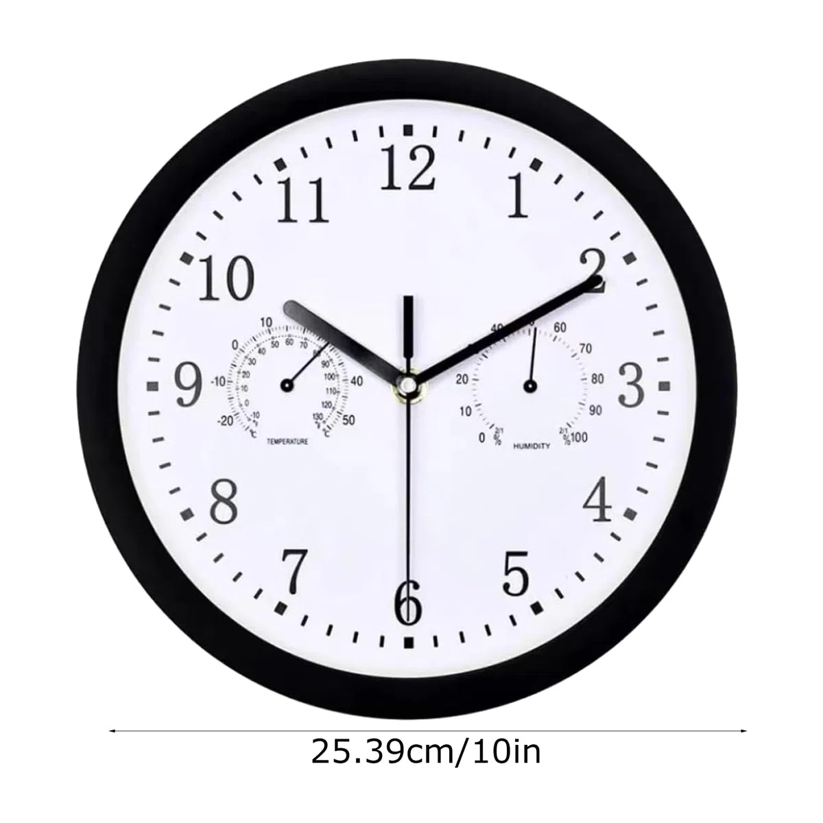 Reloj de pared exterior exterior 25 cm resistente a la intemperie reloj de jardín con termómetro e higrómetro impermeable para terraza, balcón, jardín, decoración del hogar