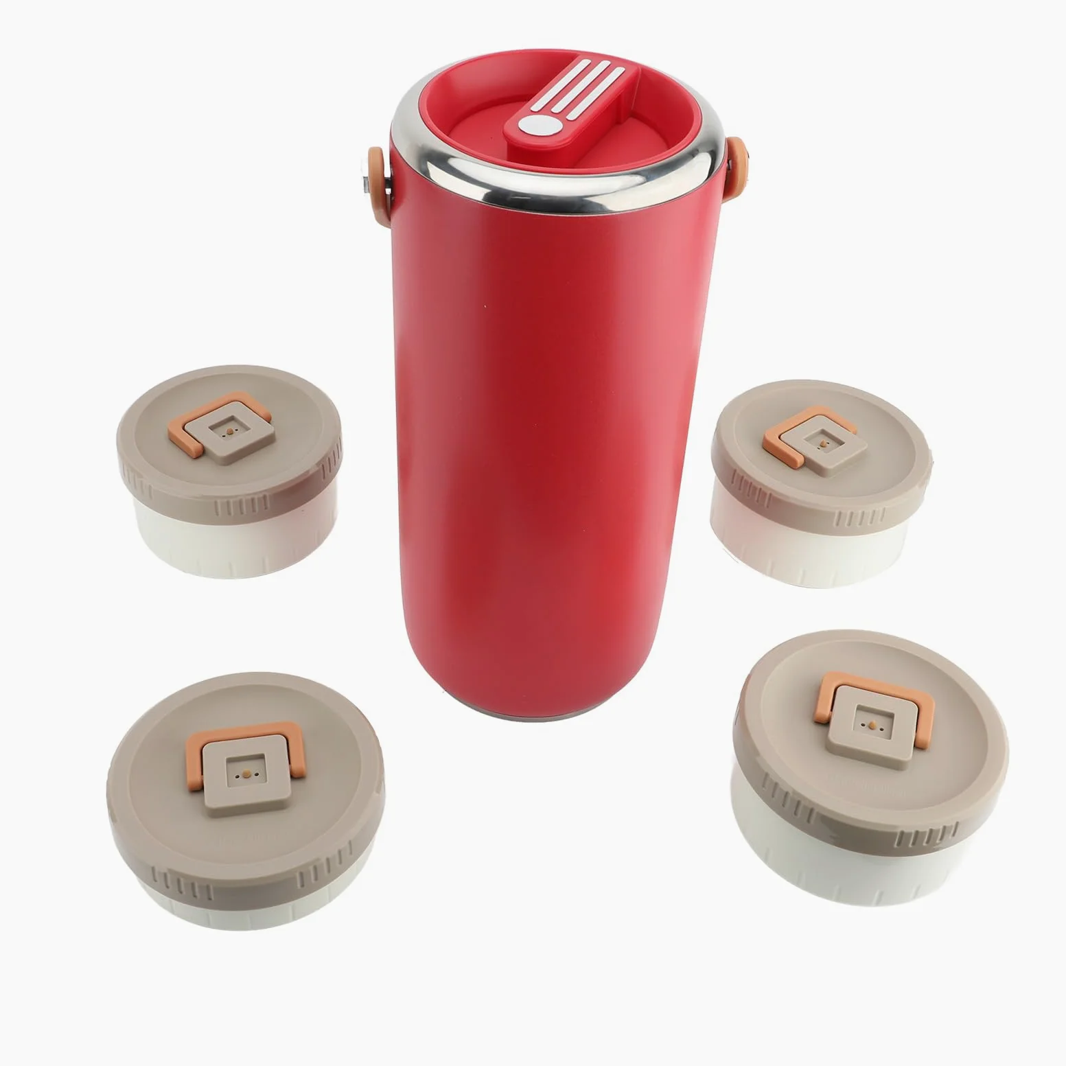 Naroote Tarro de Comida Aislado Al Vacío, Lonchera a Prueba de Fugas Sellada de Boca Ancha de Acero Inoxidable de 3,4 L, Contenedor de Comida Caliente Portátil para el Picnic de la Escuela de