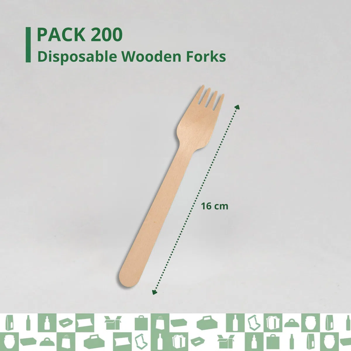 Juego de 200 tenedores desechables de madera, cubiertos desechables, ideal para picnics y eventos