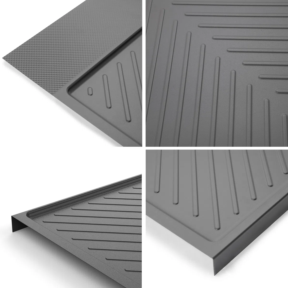 Emuca - Protector fondo mueble cocina, fondo fregadero M60, 567 x 580mm, espesor 16mm, Plástico, Gris antracita