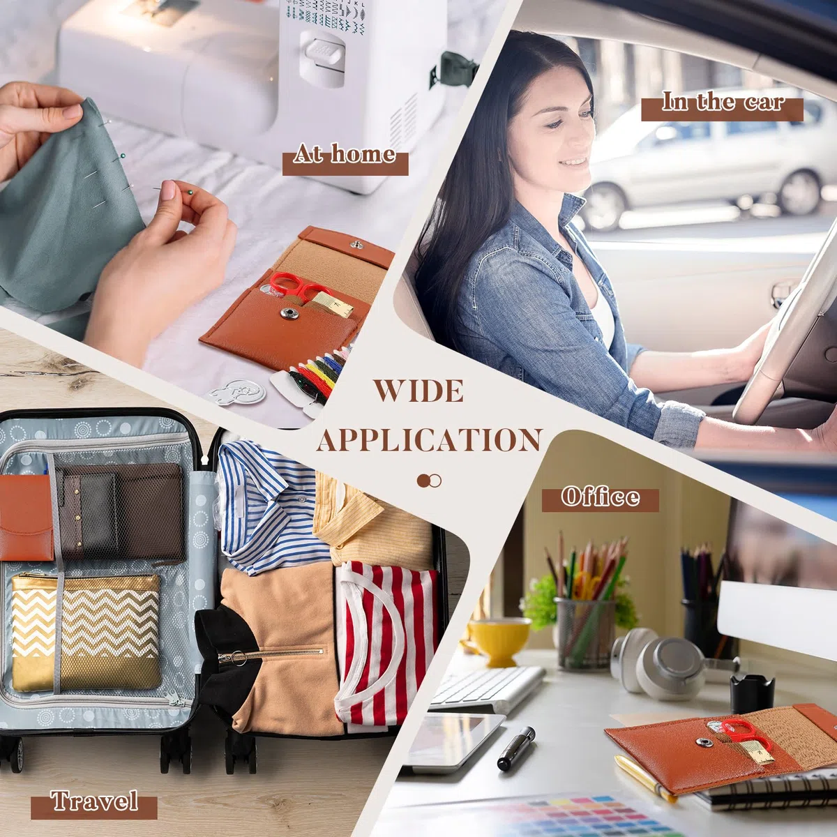FineCheer Juego de 12 juegos de costura de viaje, juego de bolsa de costura portátil, kit de reparación de hilos con agujas, botón de hilos, suministros de bricolaje con accesorios para adultos,