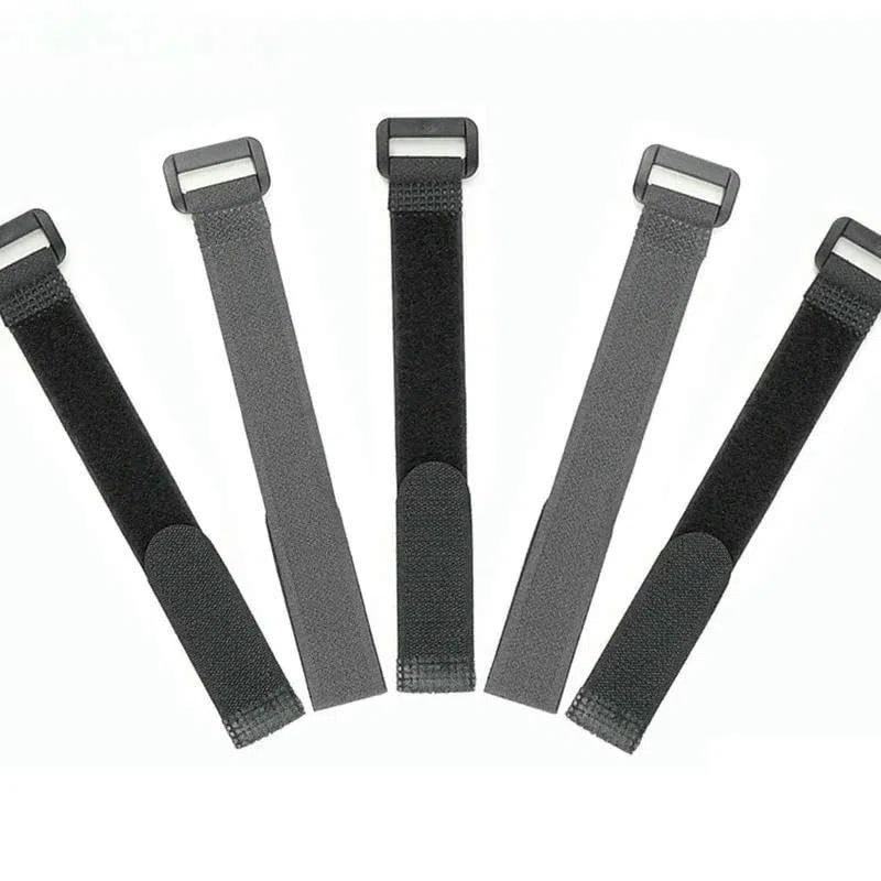 Bridas reutilizables autoadhesivas negras de nailon de 20 mm de ancho con hebilla invertida, organizadoras, con cierre de gancho y bucle, 300 unidades, 20 x 400 mm