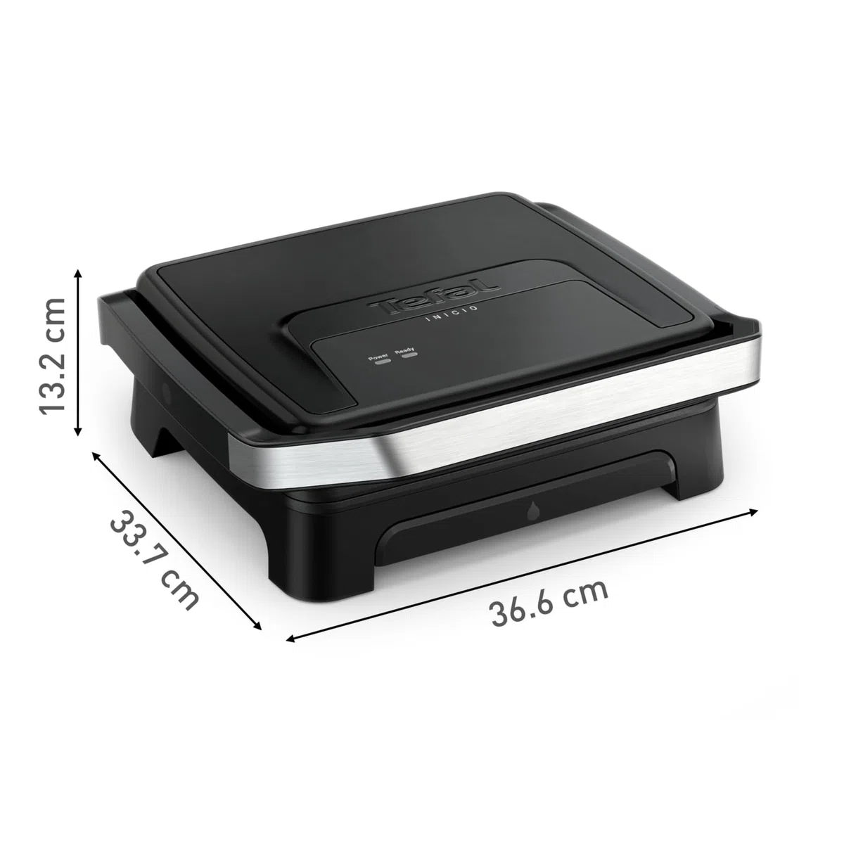Tefal Inicio Classic GC271810 - Parrilla 2 en 1 de contacto y para paniniga, 2000 W, diseño compacto, carcasa de acero inoxidable, bandeja colectora de zumo, placas antiadherentes, color negro