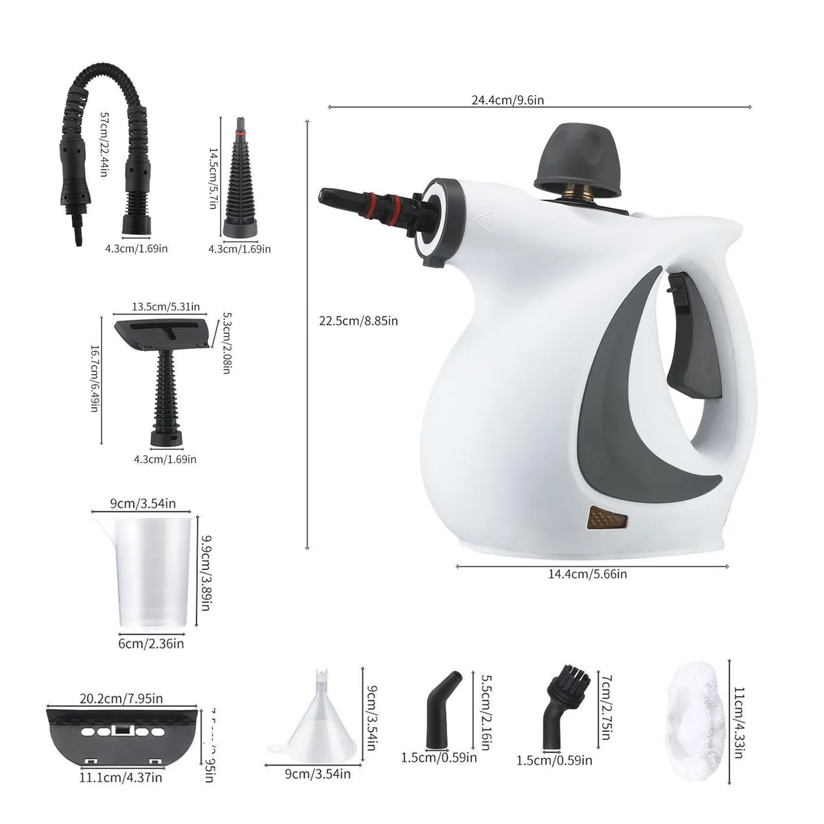 Limpiador a vapor 12 accesorios, eléctrico | Limpiador a Vapor para Azulejos Suelos, Alfombras, Tapicería, Muebles, Sofá, Zonas de Mascotas, Azulejos, Madera, Ropa,