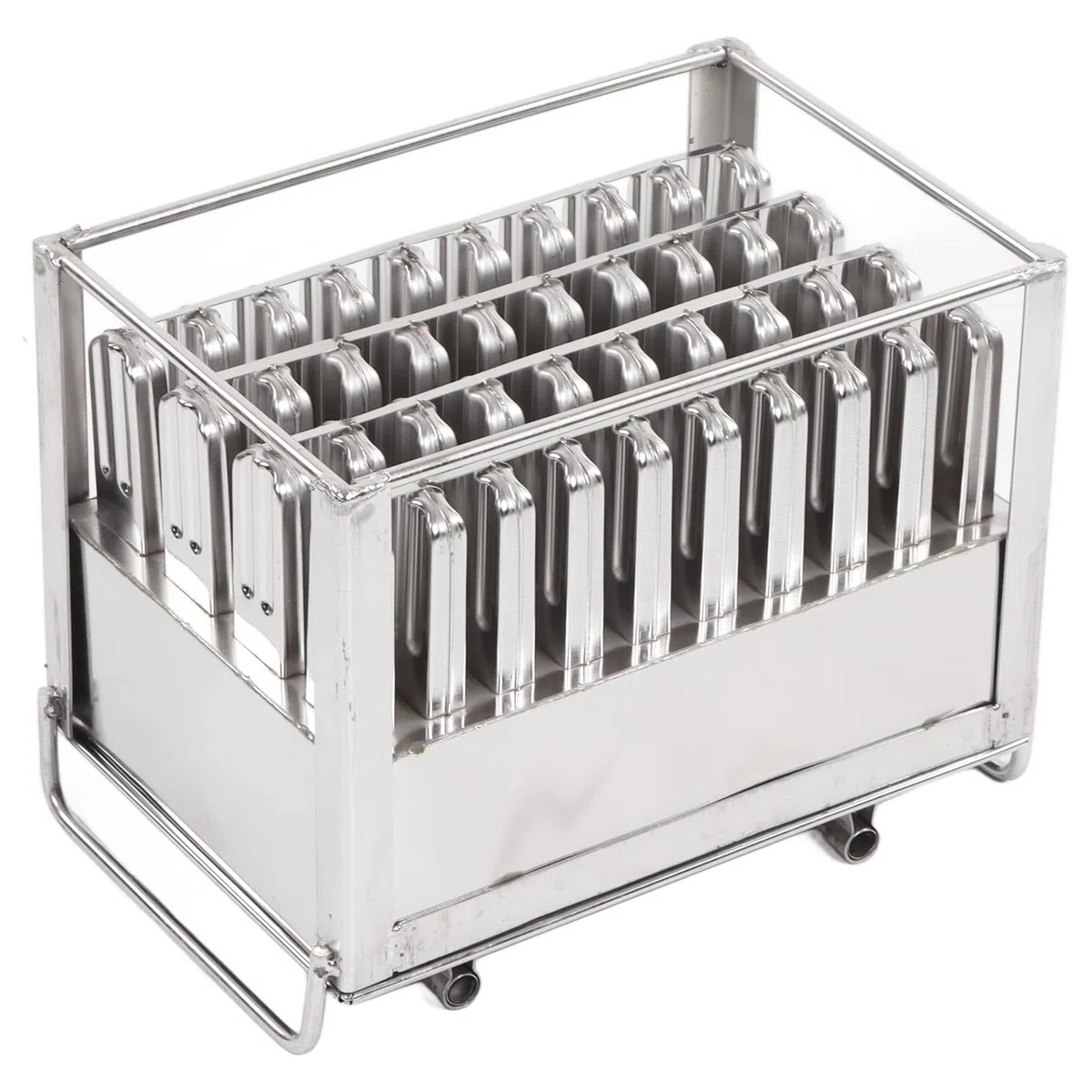Máquina para Hacer Paletas Acero Inoxidable, Moldes para Paletas Heladas Confiables sin Bpa Molde Barra Hielo Bricolaje 40 Moldes para Paletas Borde Cuadrado Fabricante Helados Congelación Rápida