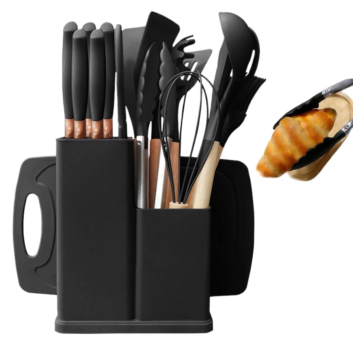 Juego De Utensilios De Cocina Kit 19 Piezas En Silicona Antiadherente | Set De Herramientas De Cocina Para Interior Casa Mostrador Encimera Apartamento Familia Doméstico