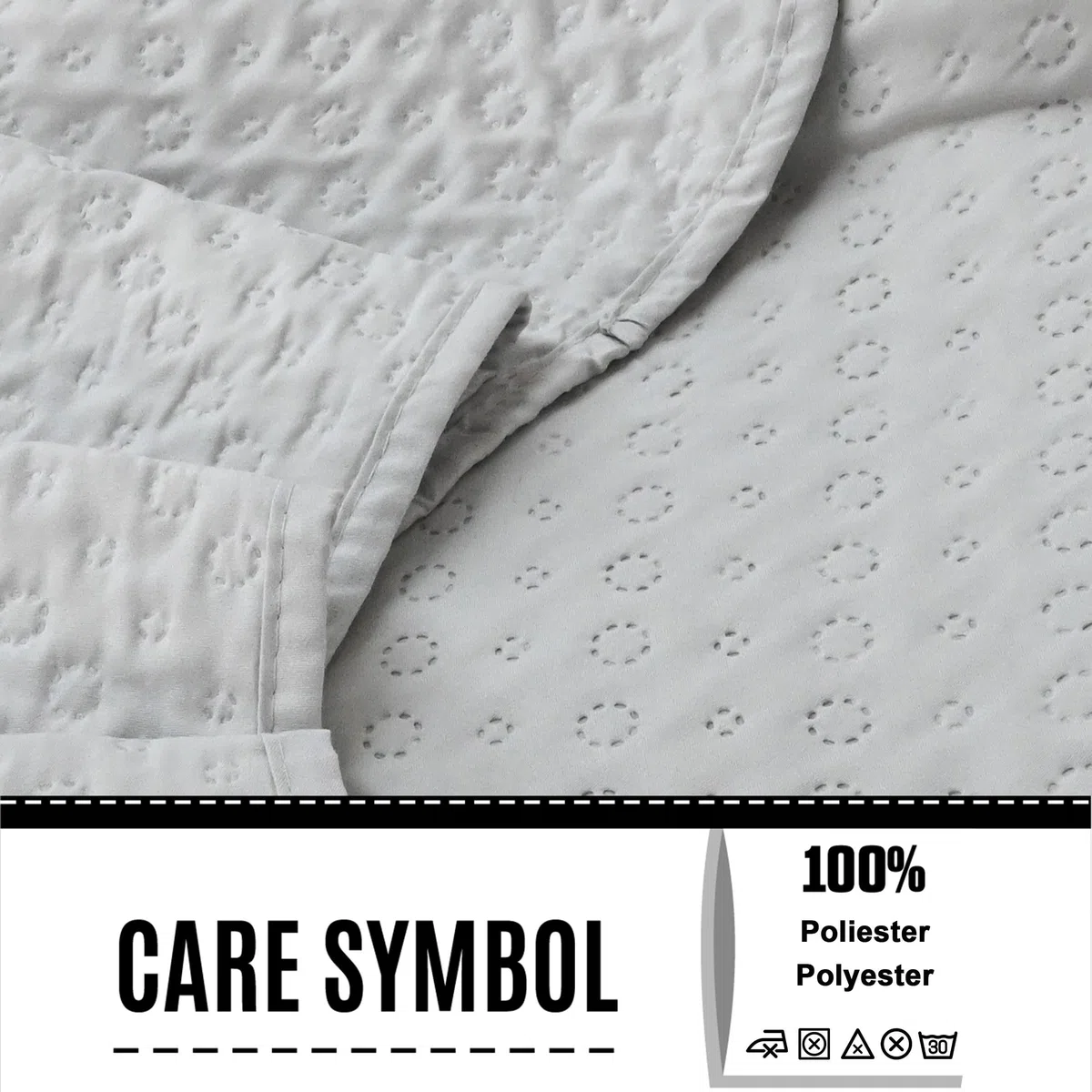 HOMEYA - Colcha bouti para Verano y Entretiempo, 100% Poliester, Colcha Cubre Cama Fina, suava, 250x265 Gris Claro para Cama 150 con Dos Funda de Almohada
