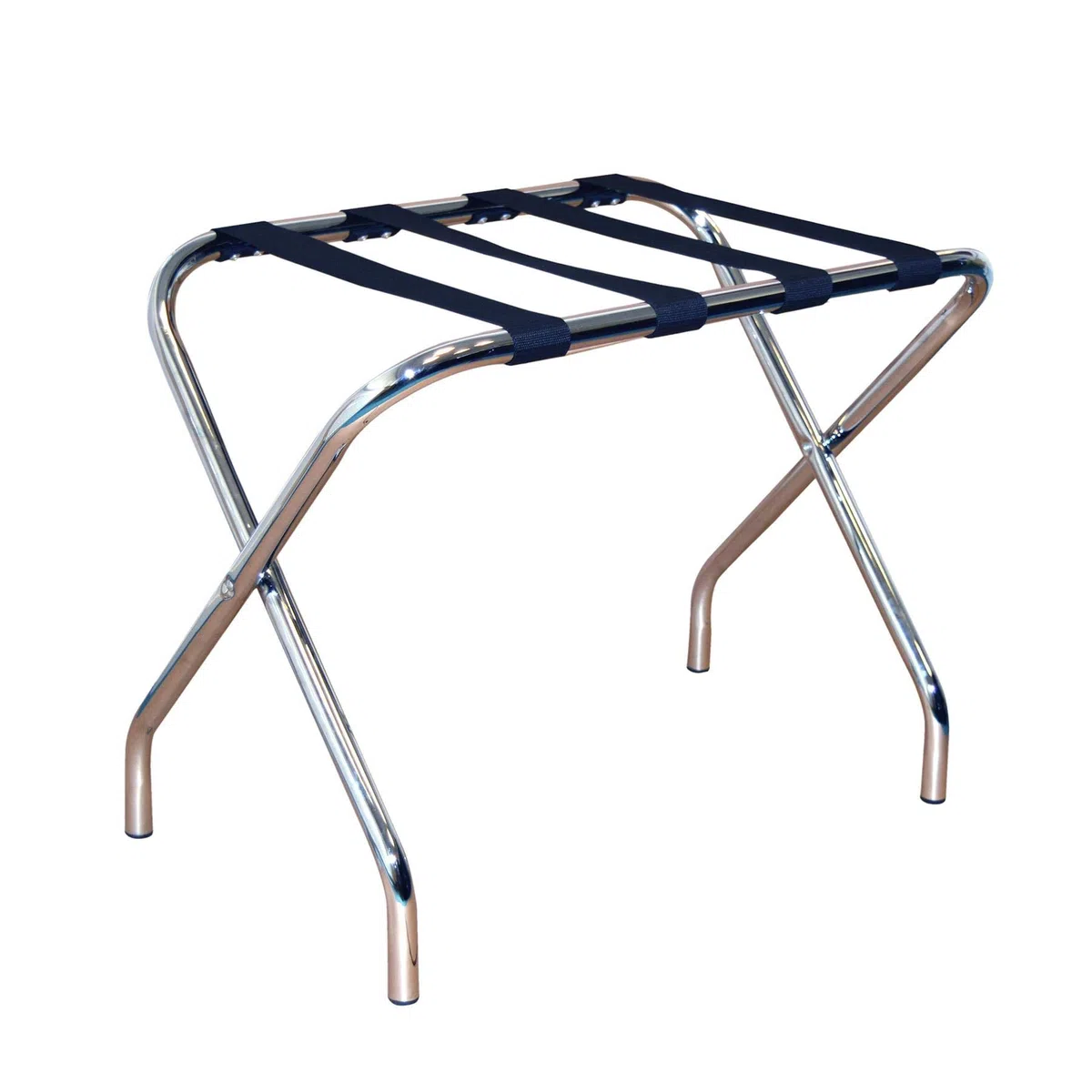 Harbour Housewares 1x Cromo Plegable Portaequipajes de Metal - Portátil Nivel único Hogar Dormitorio Maleta Cofre de Viaje Soporte de Almacenamiento