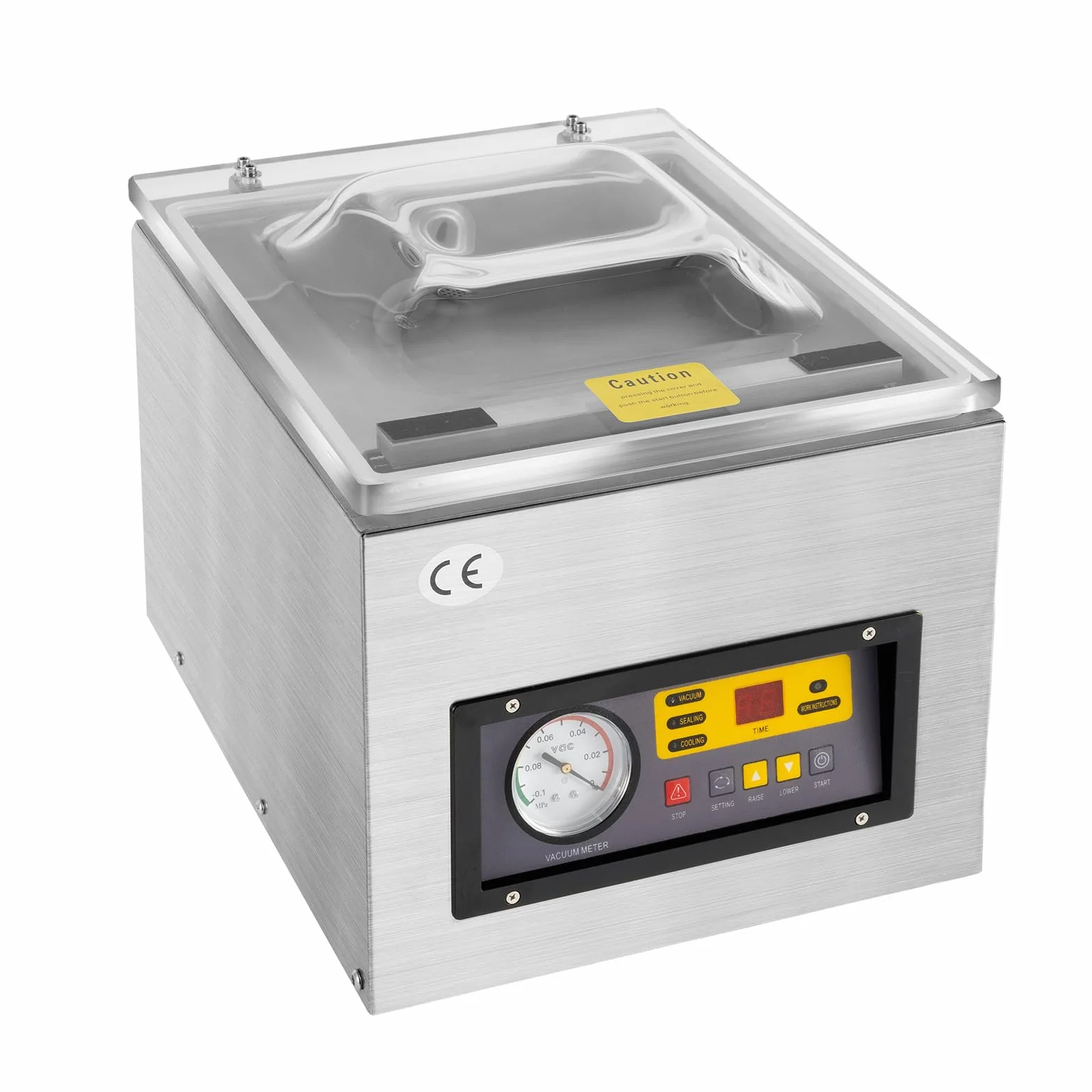 Envasadora al vacío de cámara de 220 V, 120 W, 5,5 litros/s, de acero inoxidable, para alimentos, 3 en 1, multifuncional, mesa profesional para alimentos secos y húmedos, OT-6313