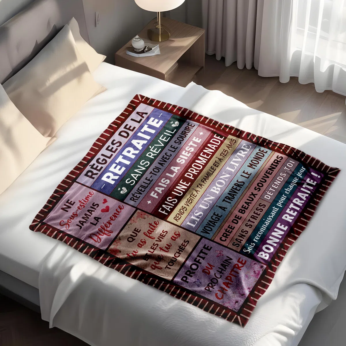 Regalos Jubilacion, Regalo Jubilacion Mujer - Manta Llena de Bendiciones, Regalos Originales para Jubilado para Amigas, Hermanas, Madres, Abuelas(157 * 132cm)