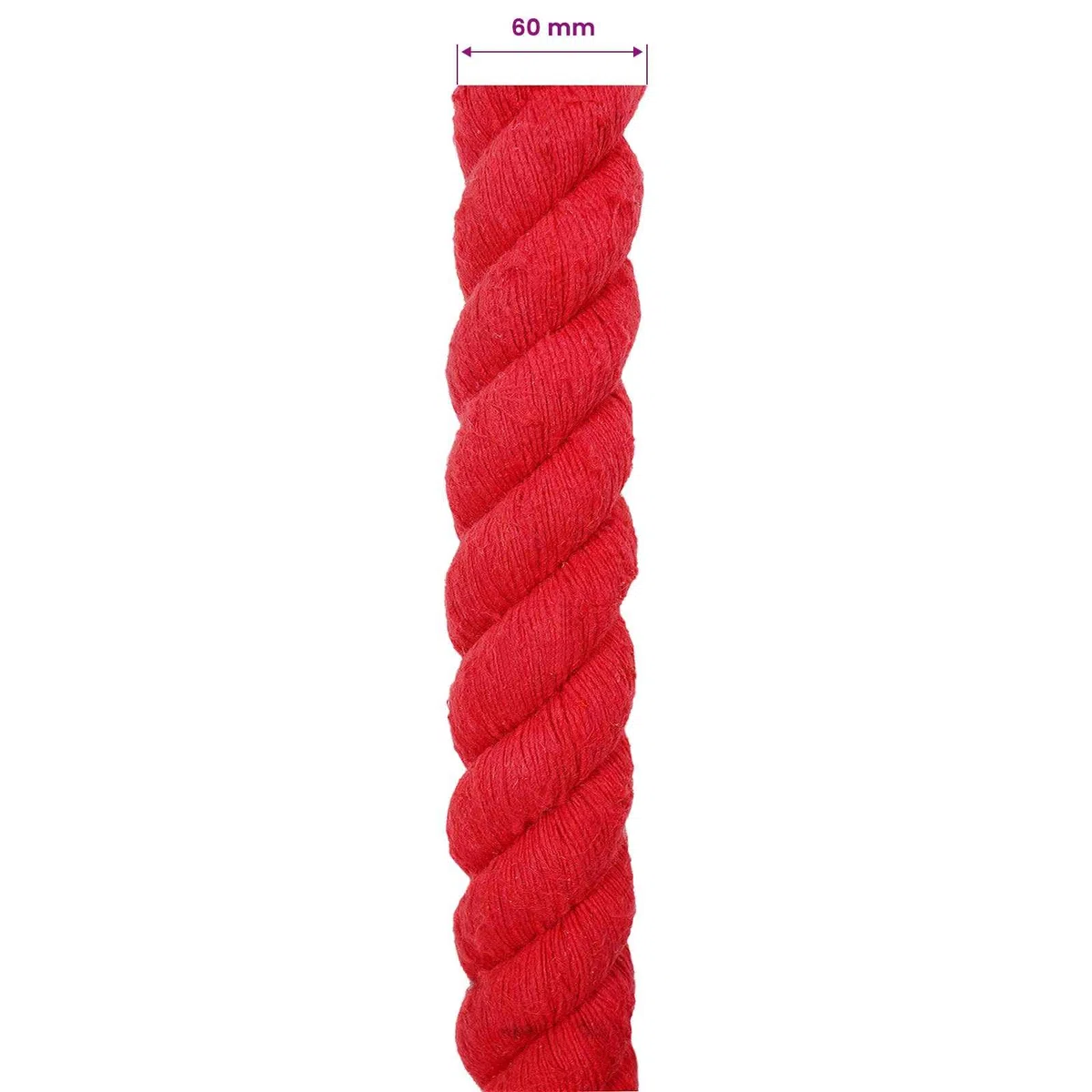 Cuerda de algodón roja de 6 x 6 x 1000 cm, 3 capas como cuerda de rocío para manualidades, macramé, decoración y aplicaciones al aire libre