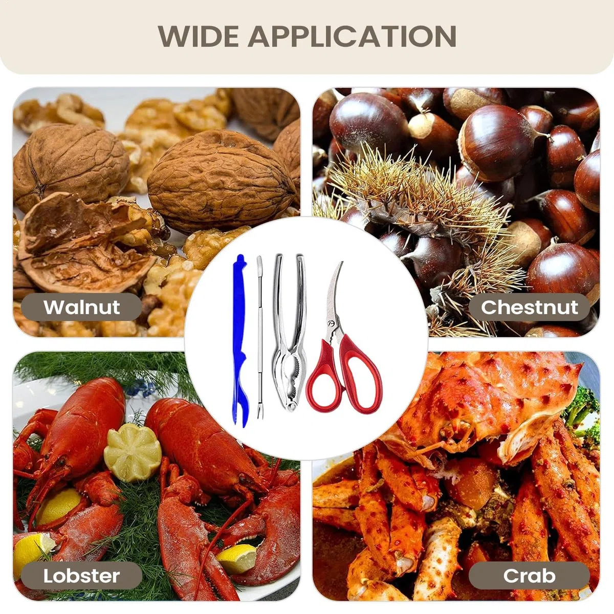Rompedores De Cangrejos Y Herramientas Utensilios De Cocina Ergonómicos | Juego De Tijeras Rompecrustáceos Para Langosta Para Cocina Casera Restaurante Mariscos Nueces Camping Al Aire