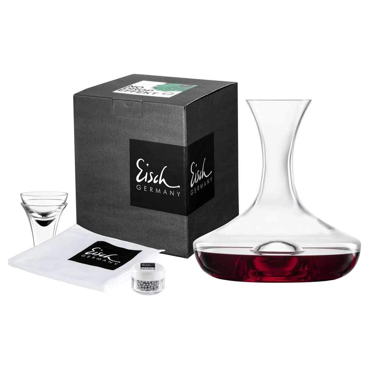 Eisch Decanter Set 4 pcs, jarra decantadora con accesorios, cristal, 0,75 L