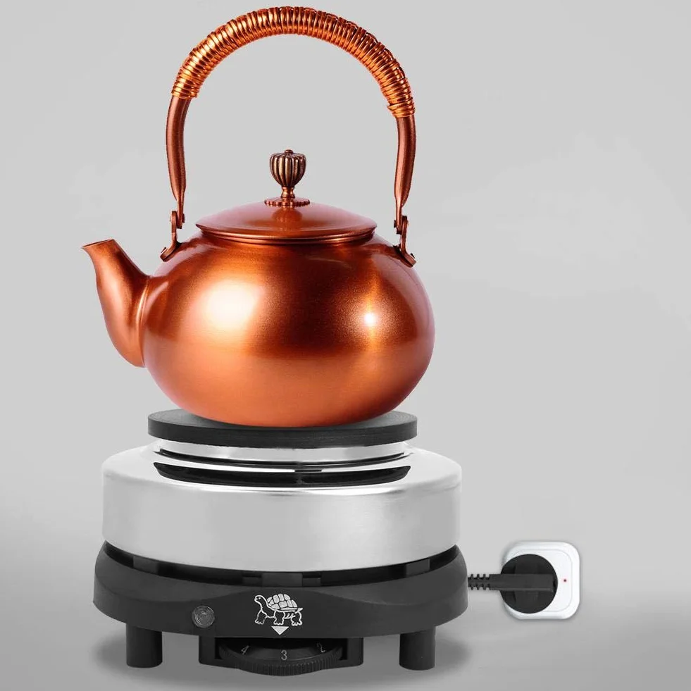 Estufa de té eléctrica Ladieshow, estufa de encimera eléctrica portátil para té, café, cocina, placa de calentamiento individual, calentador de 500 W