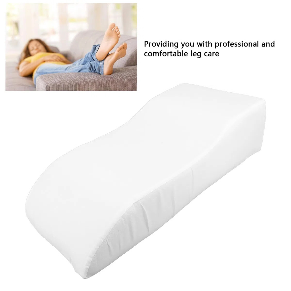 Almohada Elevadora de Piernas, Cojín Ergonómico para Soporte de Piernas con Funda Extraíble para Uso Doméstico y Salones de Belleza