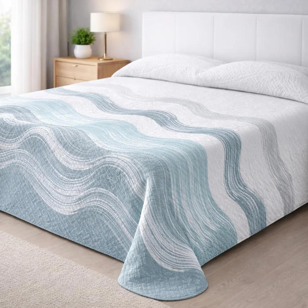 Degrees Home Paraiso – Colcha Boutí Fina para Todas Las Estaciones – Cubre Cama Multiusos Diseño Estampado Suave, Lavable y Ligero 100% Microfibra (180x260) – Ideal para Camas 90/105/135/150/180