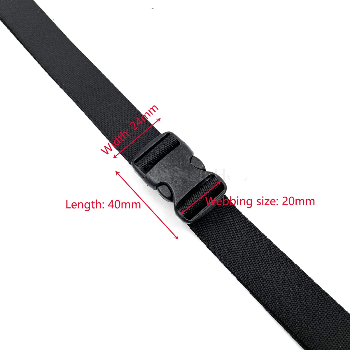 20mm/25mm/32mm/38mm/50mm negro doble hebillas de liberación lateral ajustable mochila táctica cinturón piezas correa correa