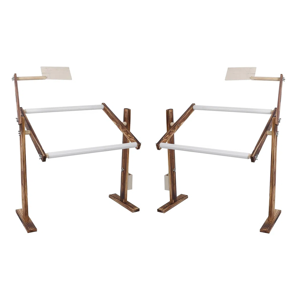 Soporte de bordado ajustable LUCKDANO – Bastidor de punto de cruz de madera antigua, accesorio de costura ajustable en altura para artesanos domésticos.