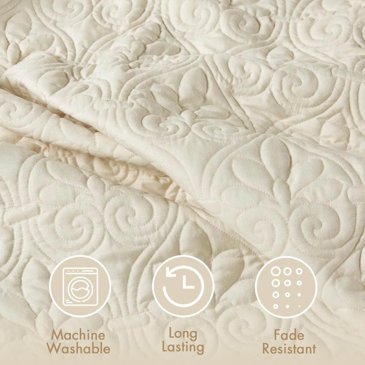 Madison Park Quebec - Colcha Acolchada de Esquina Dividida, diseño clásico Tradicional para Todas Las Estaciones, Ligero, Juego de Ropa de Cama, Fundas a Juego, tamaño King (79 x 81 Pulgadas + 24 | Edredón de esquina dividida, ropa de cama para todas las