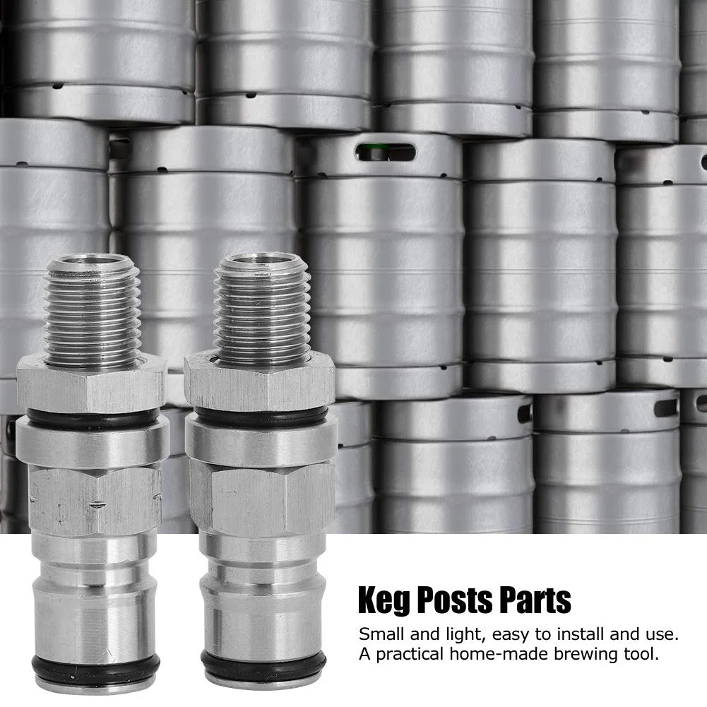 KIMISS Poste Adaptador de Bloqueo de Bola de Acero Inoxidable 304 para Barril de Cerveza, Válvula de Alivio de Presión, Accesorio para Elaboración Casera, Apto para Gas y Líquido