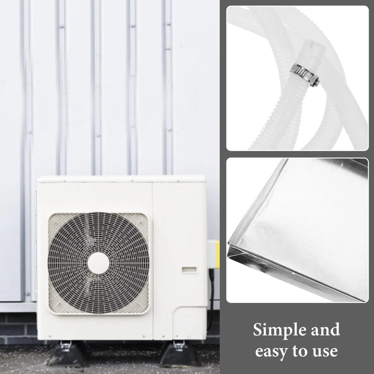Gadpiparty Bandeja de Drenaje para Aire Acondicionado - Bandeja Colectora de Agua Universal para Unidades Interiores/Exteriores y A/A de Ventana - Fácil Instalación, Resistente y Versátil