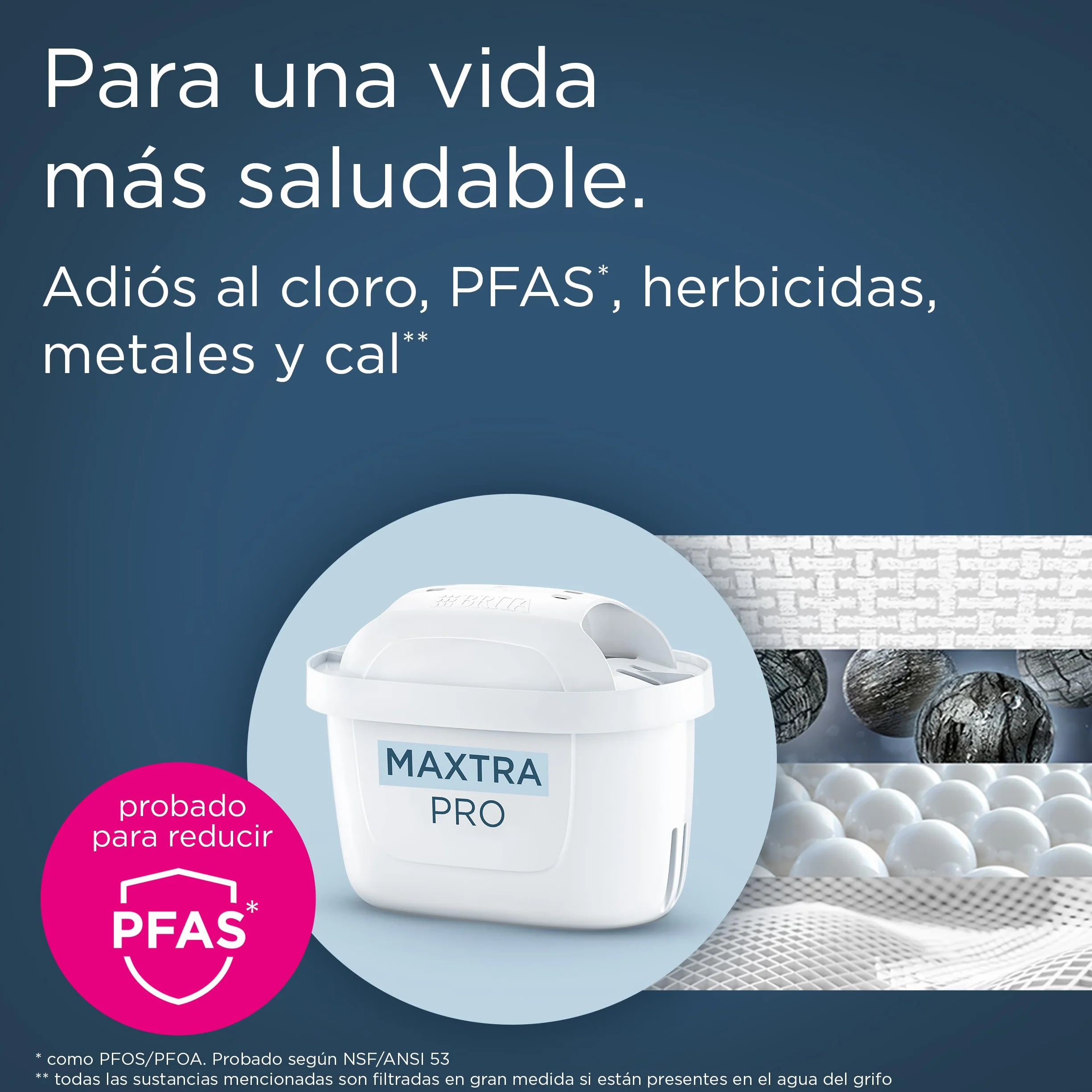 BRITA Jarra filtrante Style Essential Azul (2.4L) incl. 1x MAXTRA PRO PURE PERFORMANCE | Compatible con la puerta del frigorífico, con indicador LED, filtra impurezas, metales y mucho más