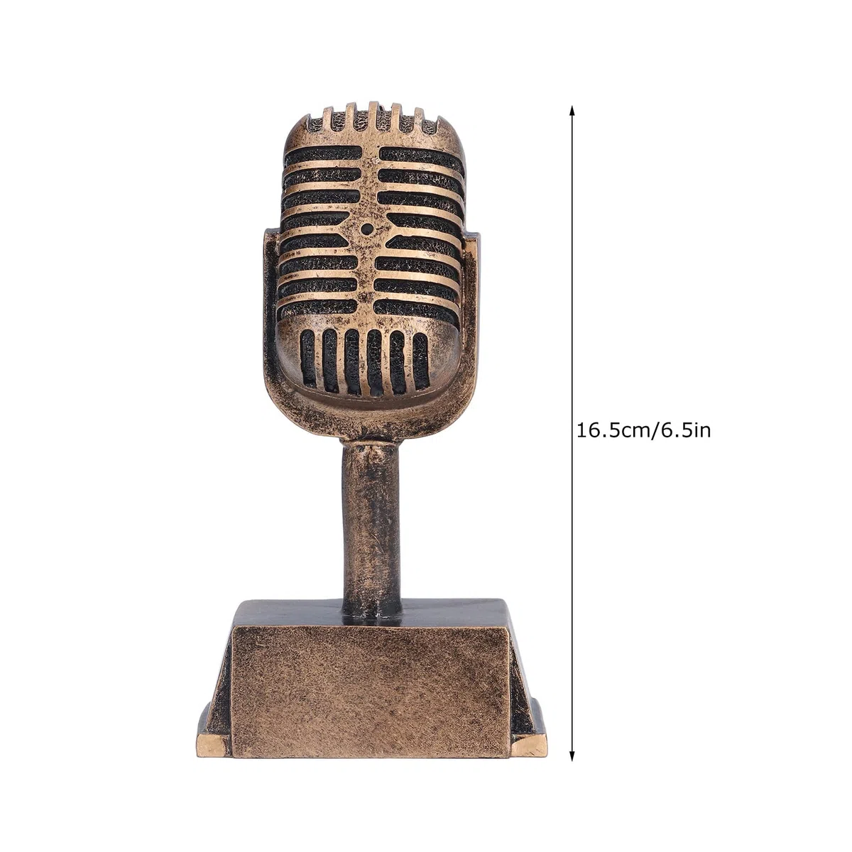 Trofeo de Premio de Música, Modelo Falso de Micrófono Decorativo Adorno, Diseño Retro con Resina Sintética, para Fiestas Temáticas, Concurso de Canto, Decoración de Mesa