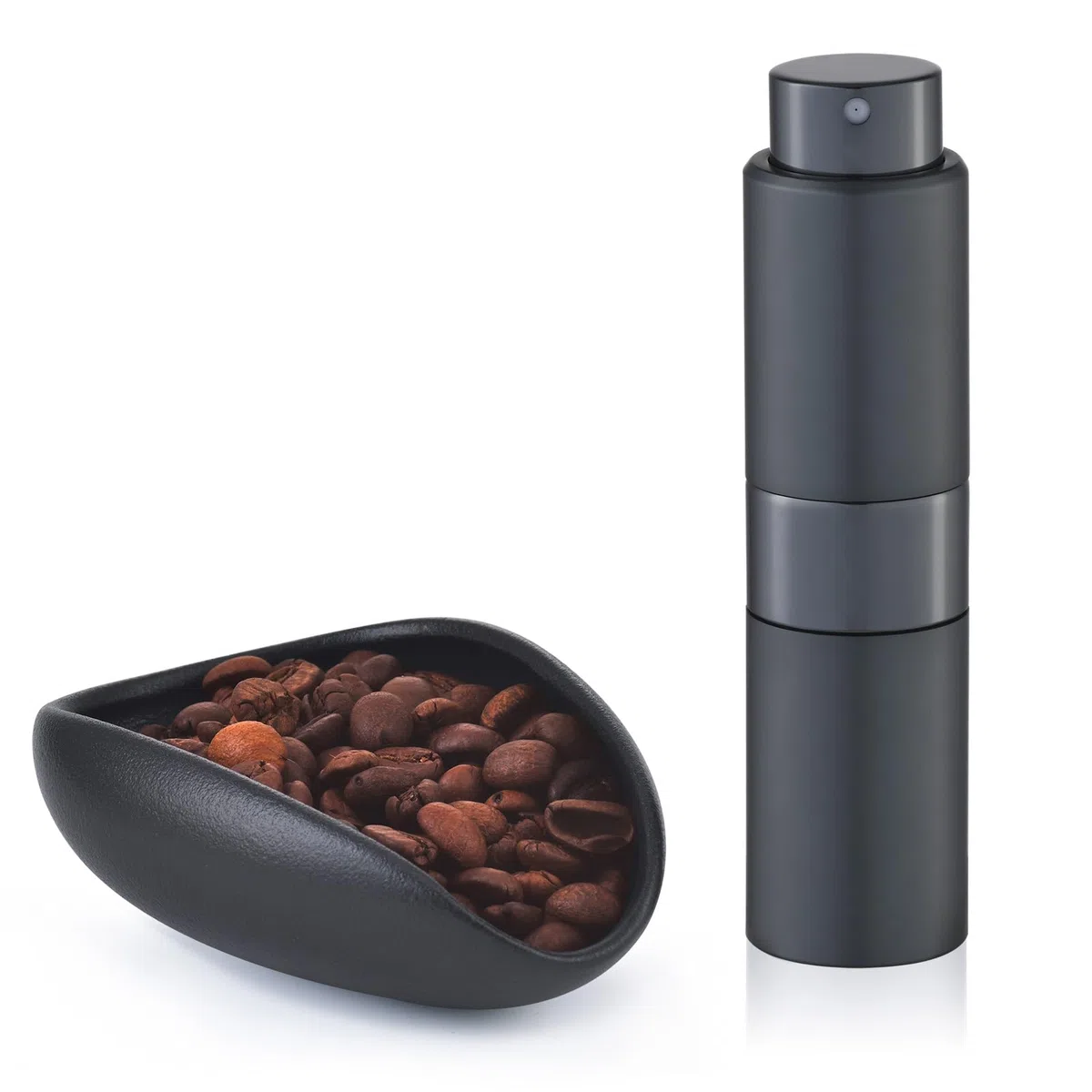 Set de Dosificador de Café con Pulverizador de Agua 20 ml, Vaso Cerámico para Granos de Café, Spray Fino para Reducir Estática, Accesorios Barista para Espresso, Pour Over, Viaje y Camping