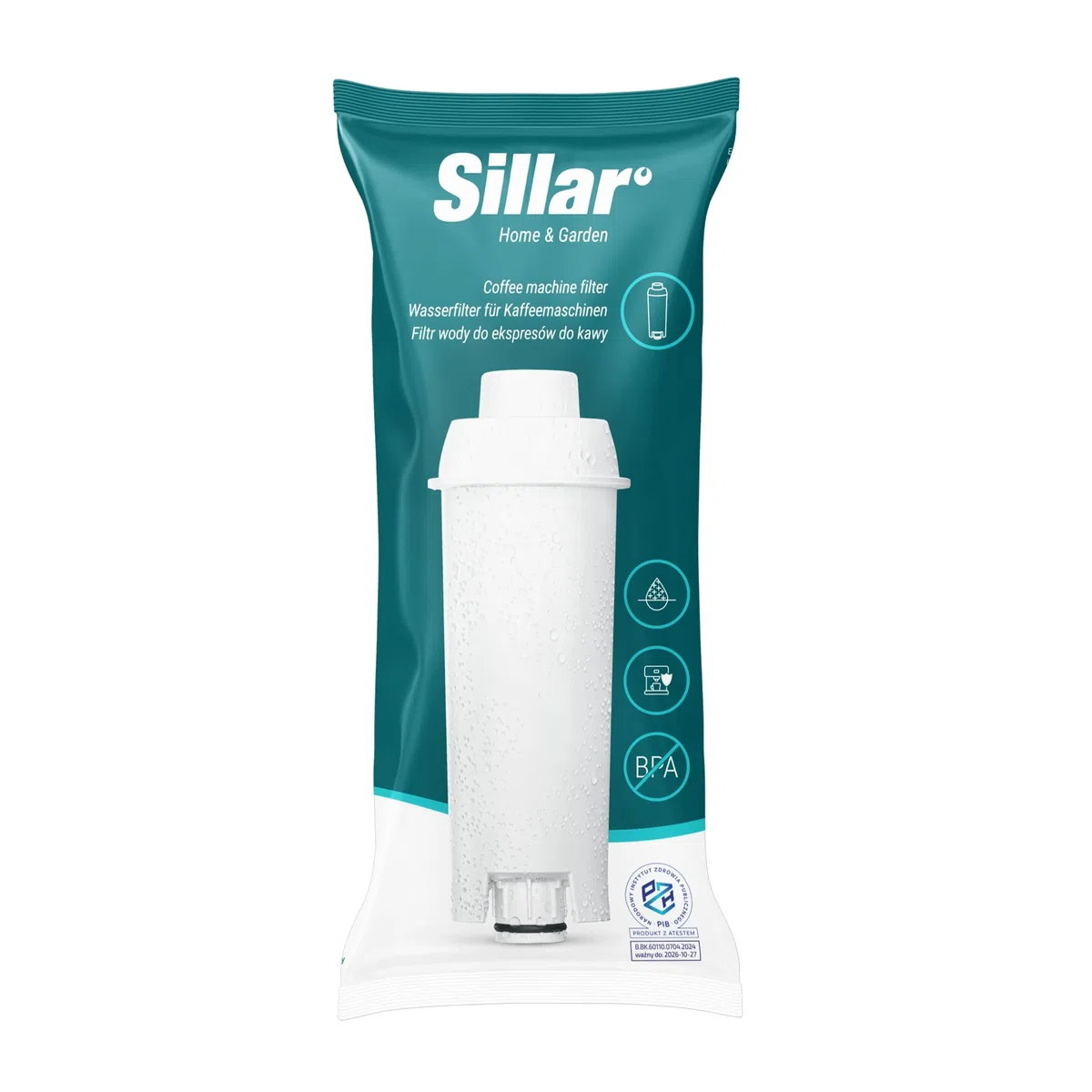 Sillar 8x Filtro de Agua para Cafetera Delonghi DLSC002, SER3017 & 5513292811 - Compatible con las series ECAM, ESAM, ETAM | Cartuchosde Carbón Activado Se adapta a Dinamica, PimaDonna