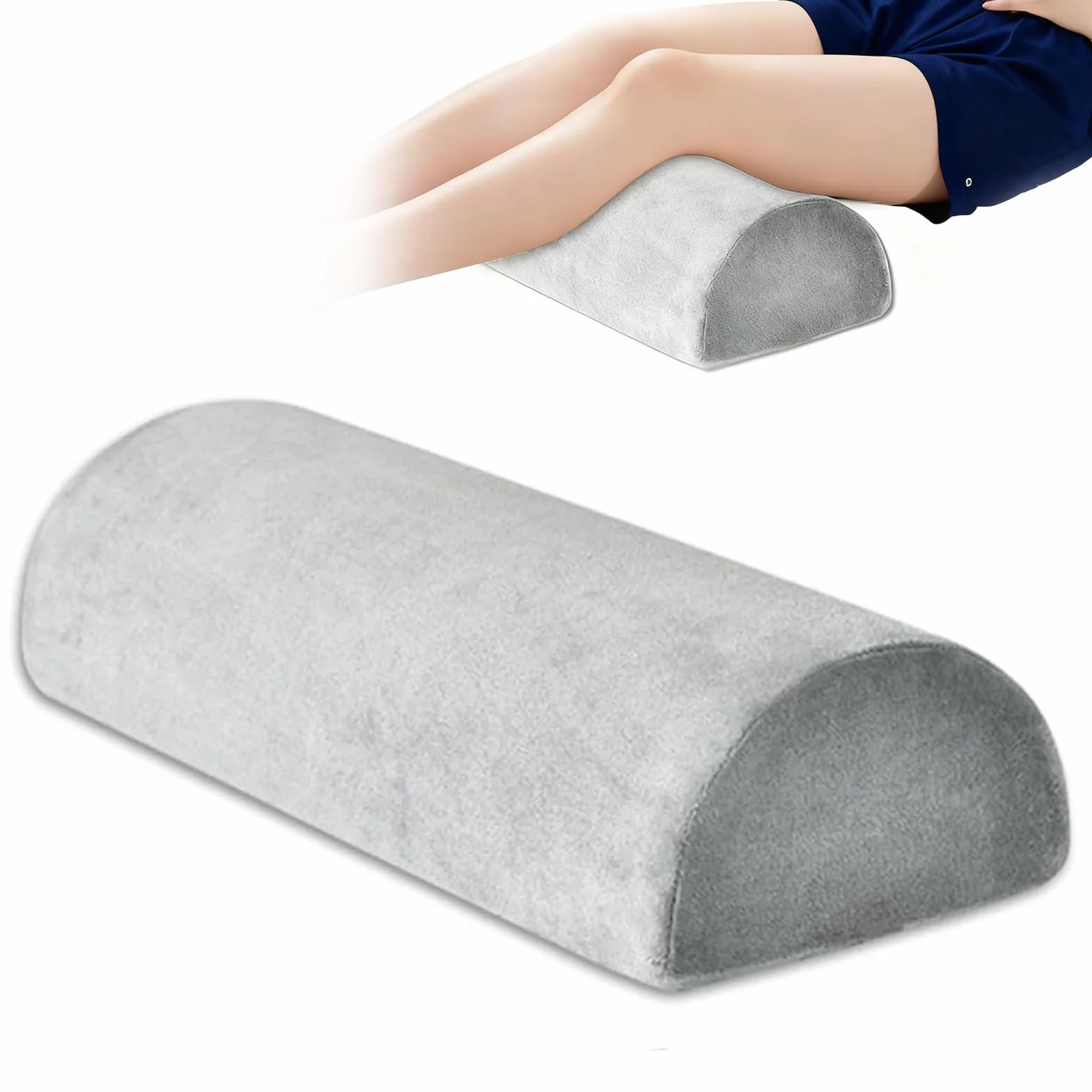 Almohada Piernas Dormir, Almohada Rodillas para Dormir en Forma de Media Luna, de Memory Foam, Alivia el Dolor de Espalda y Caderas, Ideal para Dormir de Lado y para Fisioterapia
