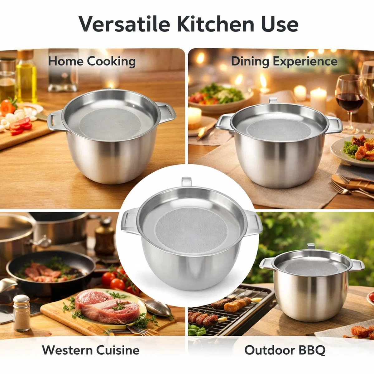 Depósito para Aceite de Cocina, Acero Inoxidable 2.8L con Filtro - Almacenaje Seguro y Filtrado Efectivo, Ideal para Cocina Doméstica