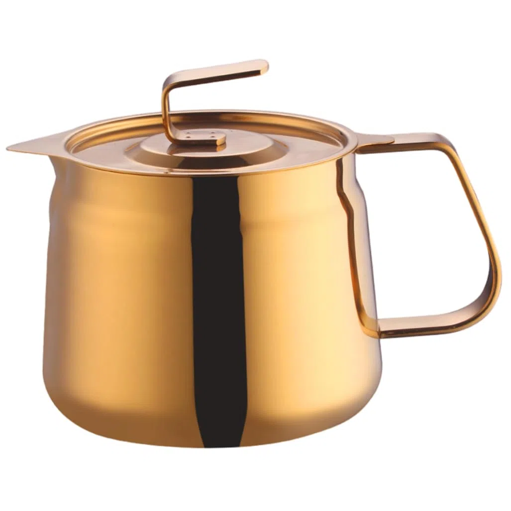 Recipiente para grasa de tocino de acero inoxidable con colador Olla con filtro de aceite de 1, 2 l para freír y adobar en la cocina 5, 1 de diámetro no calentable Dorado