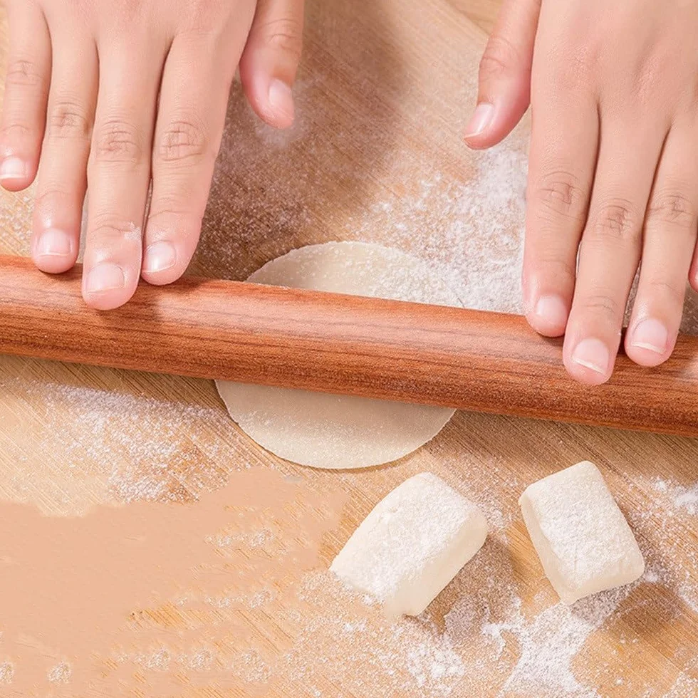 Rodillo de madera para hornear, herramienta de cocina de 25 cm de largo para uso doméstico, ideal para masa de pastelería, galletas y mucho más