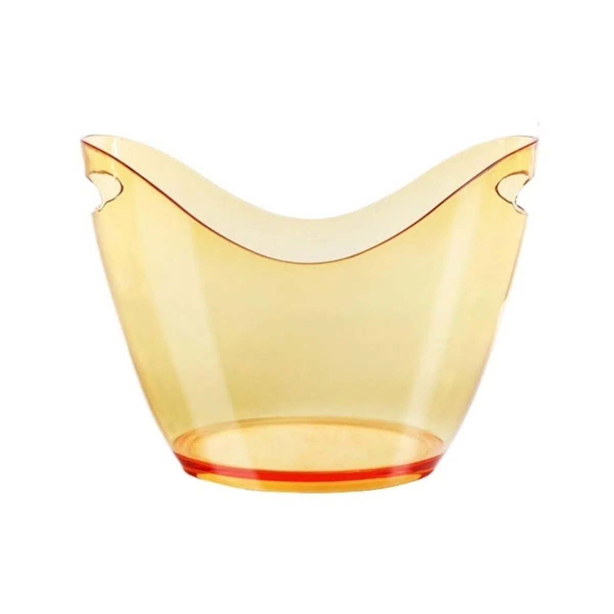 Cubitera, Cubo de Hielo Almacenamiento Ovalado acrílico 8l, bañera Multicolor for Bebidas, Botellas Vino y champán, Fiestas(Orange)